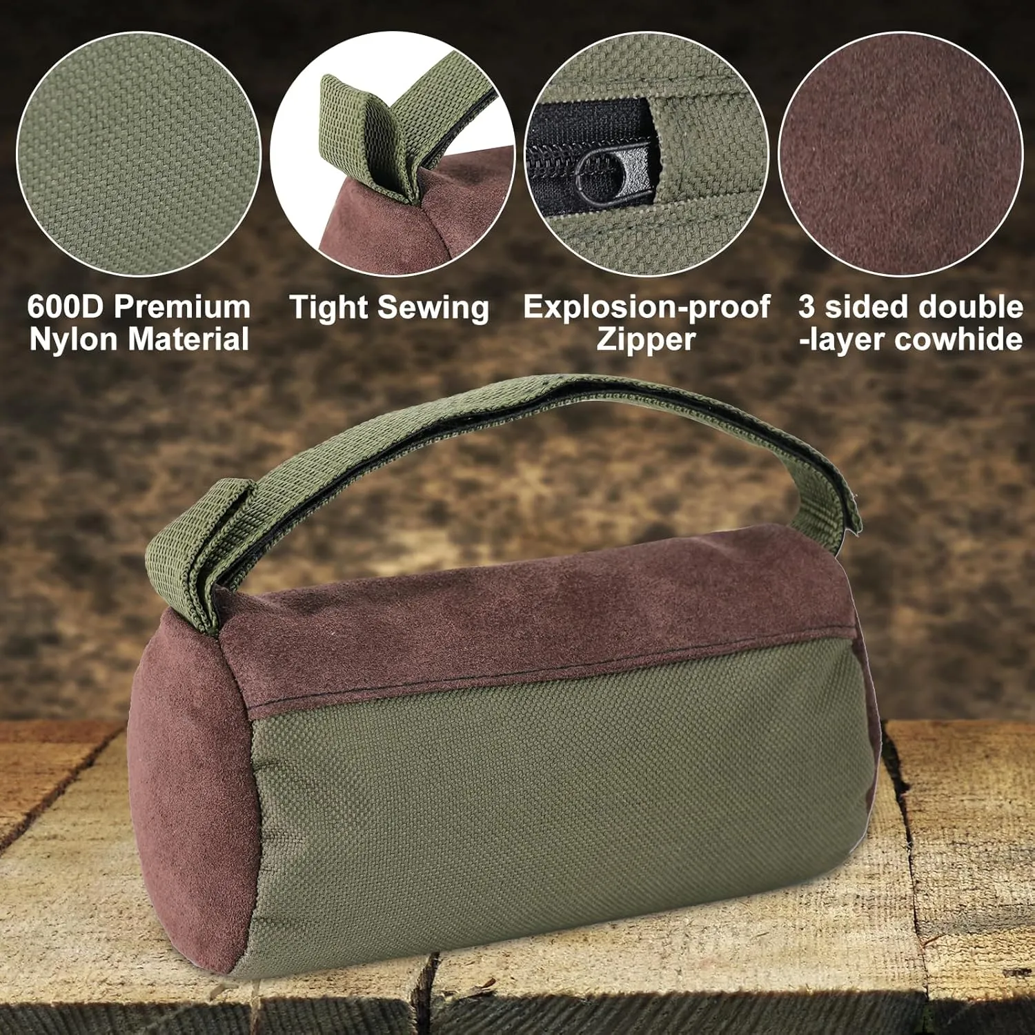 Tactical Pre-Filled Hunting Gun Holders Shooting Rest Bag Squeeze Bag Long Range Rifle Rest, Front & Rear Support Sandbag for Outdoor Shooting, Hunting,Outdoor Shooting Rest Bags
