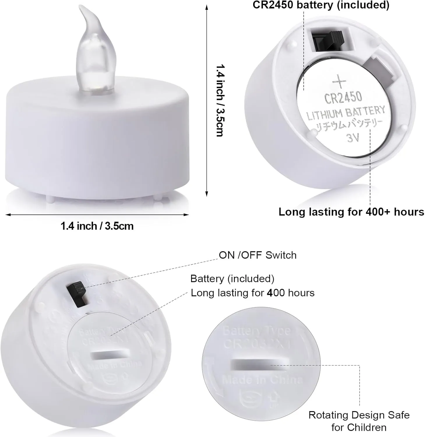 Tea Light Candles with Remote Control,Flickering Flameless LED Candle,Long Lasting 400 Hours,Battery Operated with Timer for Home Decoration Seasonal &Festival Celebration WarmWhite (24pcs)
