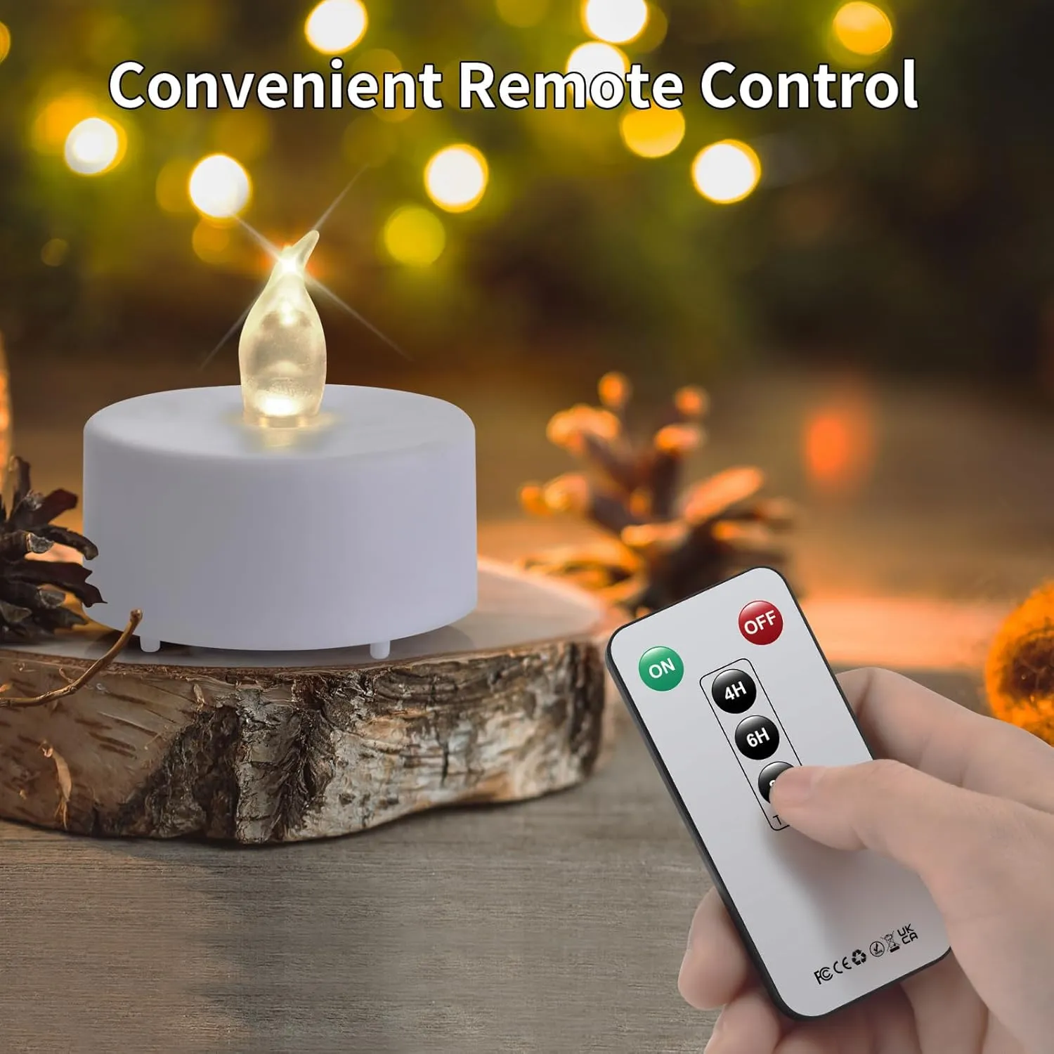 Tea Light Candles with Remote Control,Flickering Flameless LED Candle,Long Lasting 400 Hours,Battery Operated with Timer for Home Decoration Seasonal &Festival Celebration WarmWhite (24pcs)