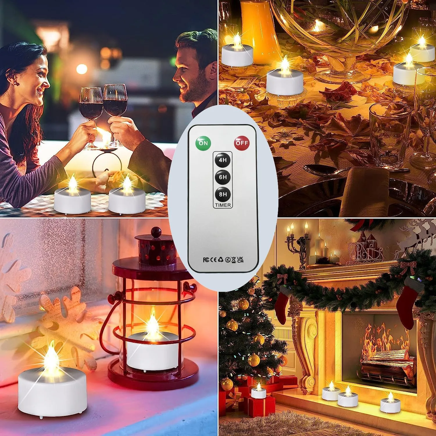 Tea Light Candles with Remote Control,Flickering Flameless LED Candle,Long Lasting 400 Hours,Battery Operated,with Timer for Home Decoration Seasonal &Festival Celebration WarmWhite (50pcs)