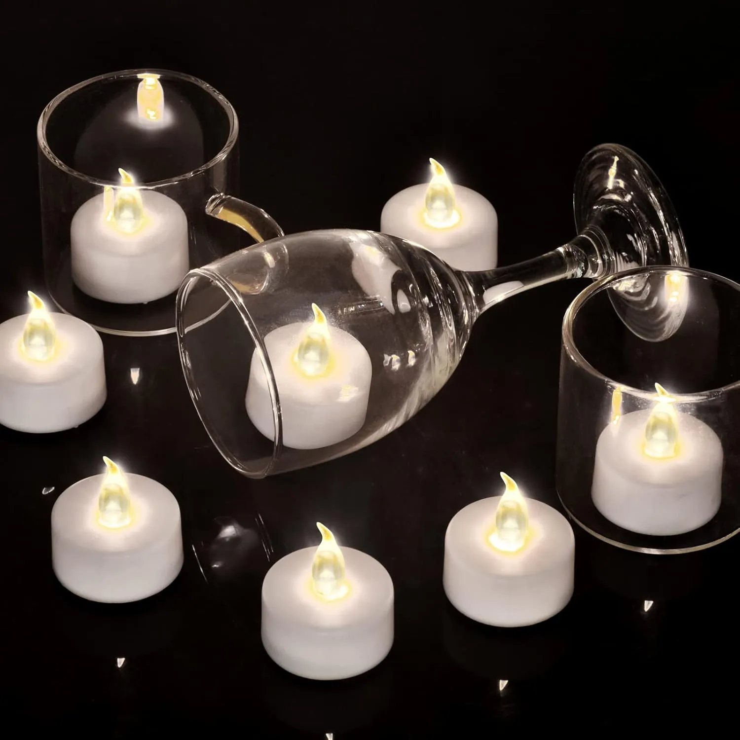 Tea Light Candles with Remote Control,Flickering Flameless LED Candle,Long Lasting 400 Hours,Battery Operated,with Timer for Home Decoration Seasonal &Festival Celebration WarmWhite (50pcs)