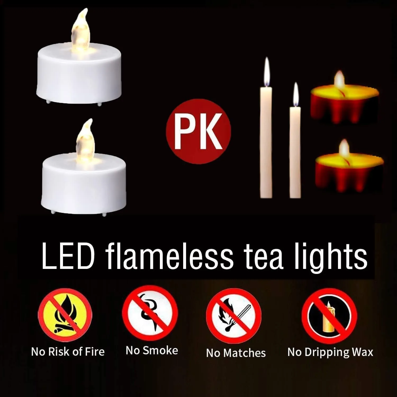 Tea Light Candles with Remote Control,Flickering Flameless LED Candle,Long Lasting 400 Hours,Battery Operated,with Timer for Home Decoration Seasonal &Festival Celebration WarmWhite (50pcs)