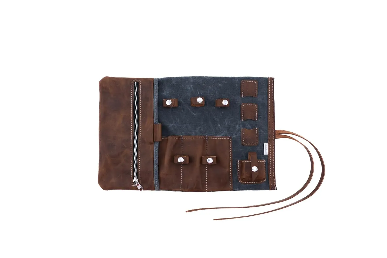 Tech Roll Organizer, Travel Tech Organizer, Cord Organizer, Jewelry Case (Coal Grey - Desert)