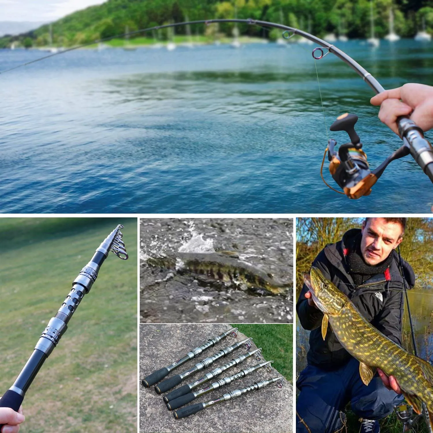 TELESCOPIC SPINNING FISHING ROD