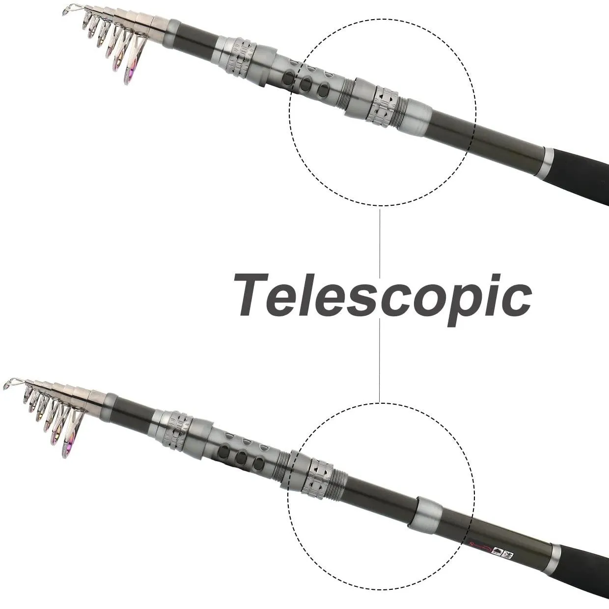 TELESCOPIC SPINNING FISHING ROD