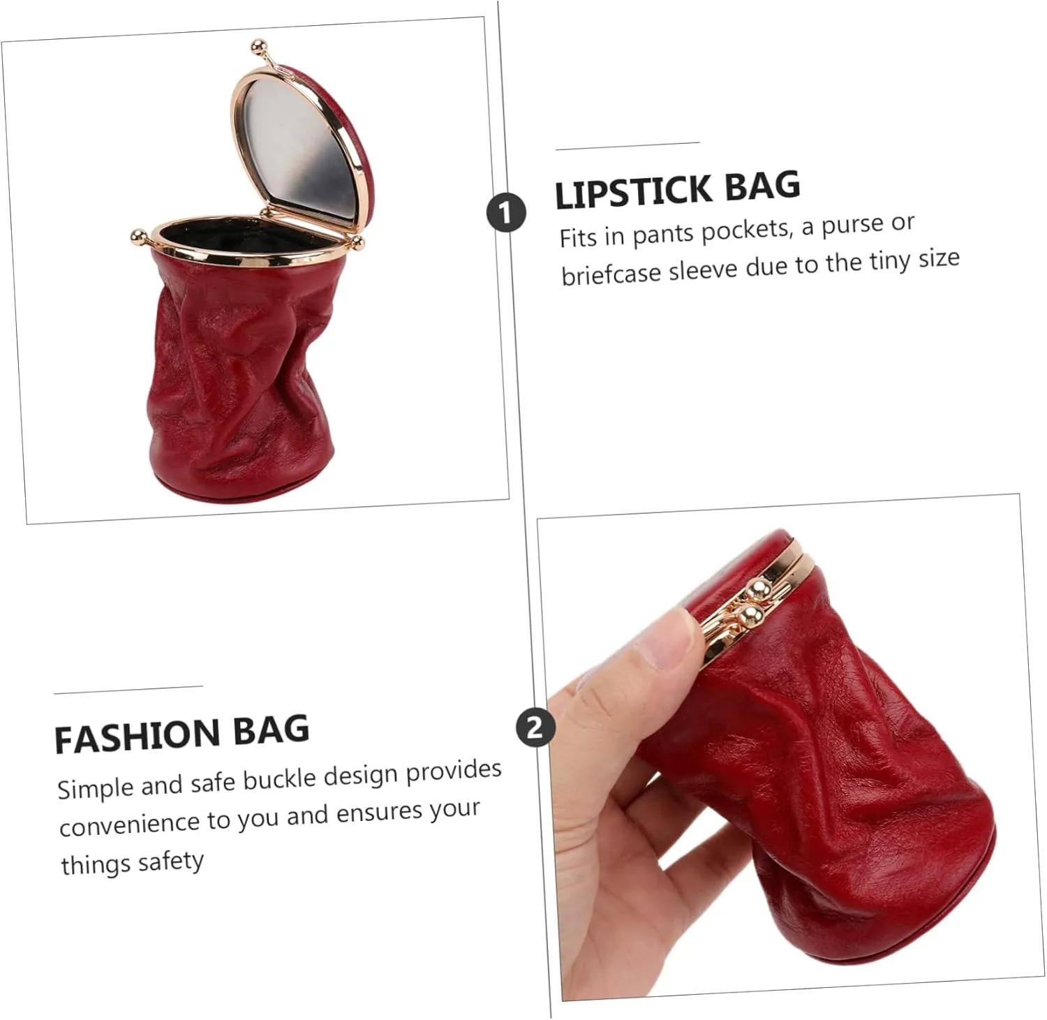 TENDYCOCO 1pc Lipstick Bag Cosmetic Bag Makeup Travel Bag Organizer Parfum Organizer for Women Women Travel Toiletry Bag Coin Change Purse Pu Perfume Holder Lipstick Clutch Purse Fashion Bag