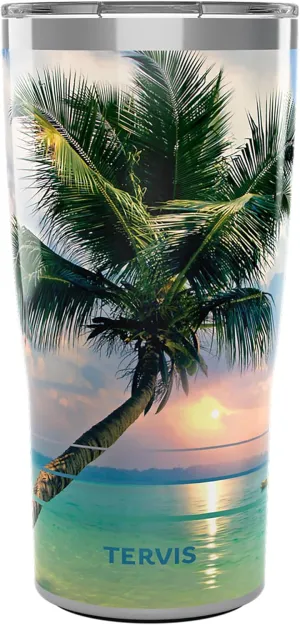 Tervis Traveler Sunset in Paradise Triple Walled Insulated Tumbler Travel Cup Keeps Drinks Cold & Hot, 30oz, Stainless Steel