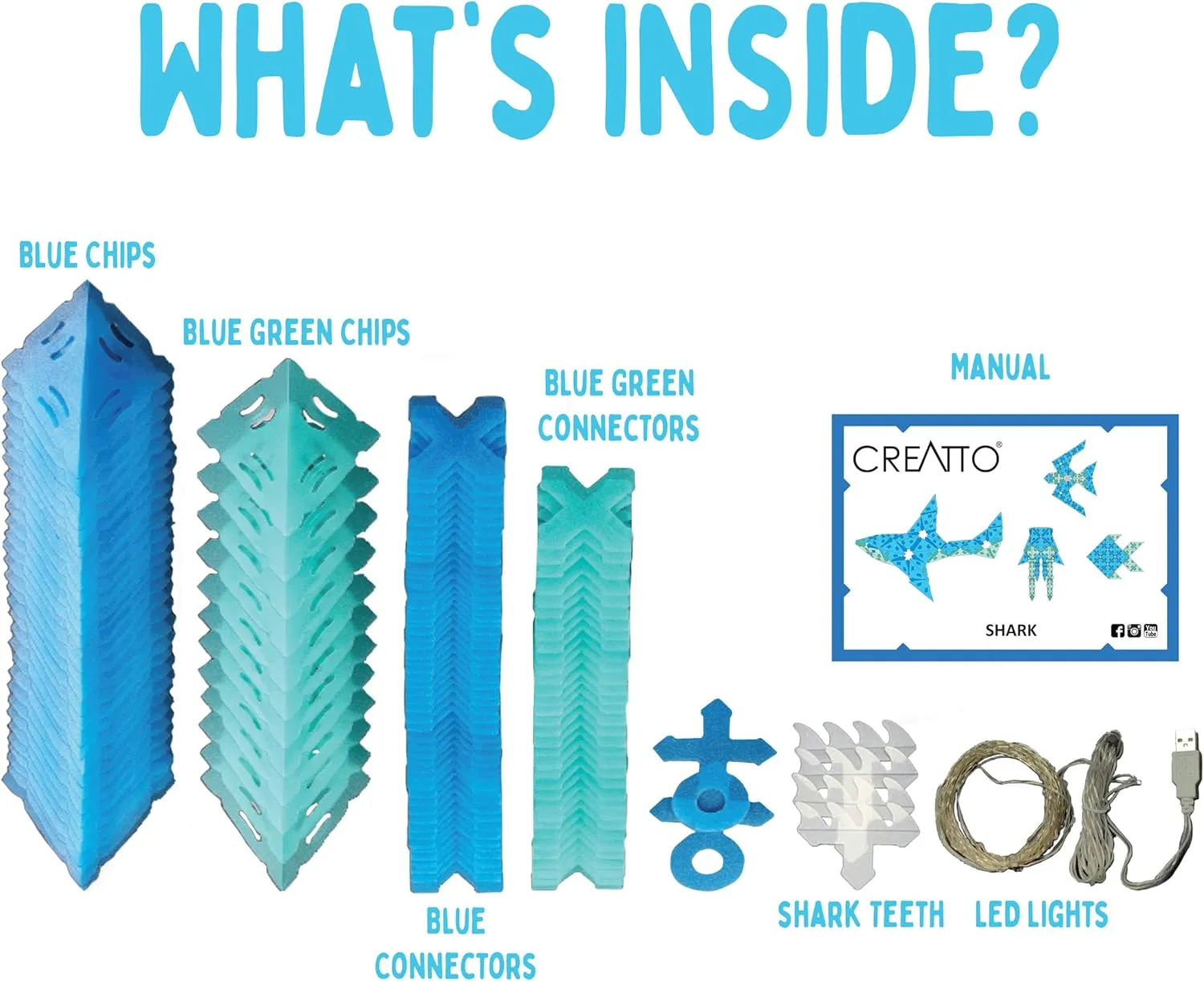 Thames & Kosmos Creatto: Shimmer Shark & Ocean Pals Light-Up Craft Puzzle from