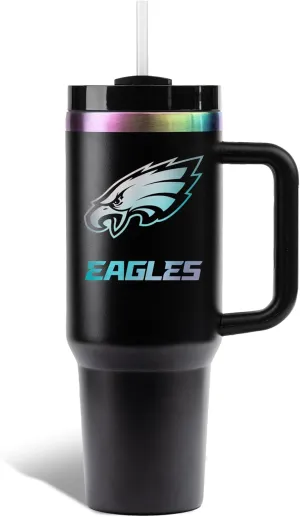 The Memory Company Officially Licensed NFL Game Day Tumbler - 40oz Stainless Steel Double-Wall Insulated Team Color Bling Cup with Team Logo, NFL Licensed Sports Travel Mug with Lid & Straw