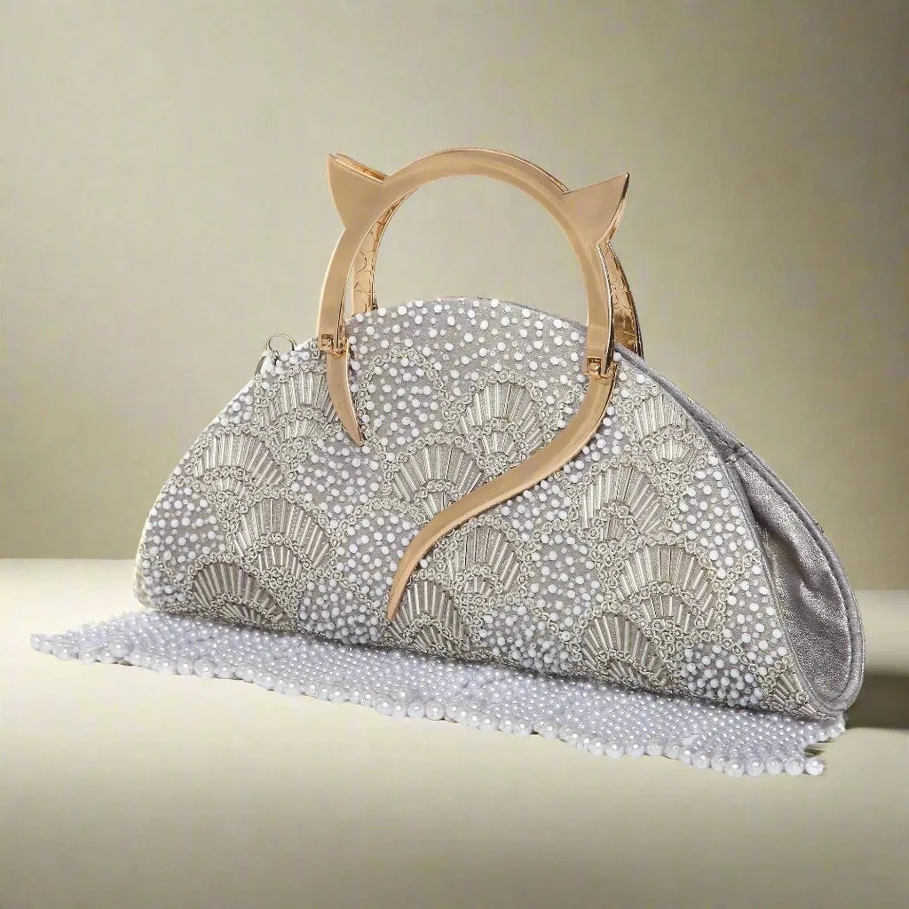 Thea Silver Halfmoon handbag