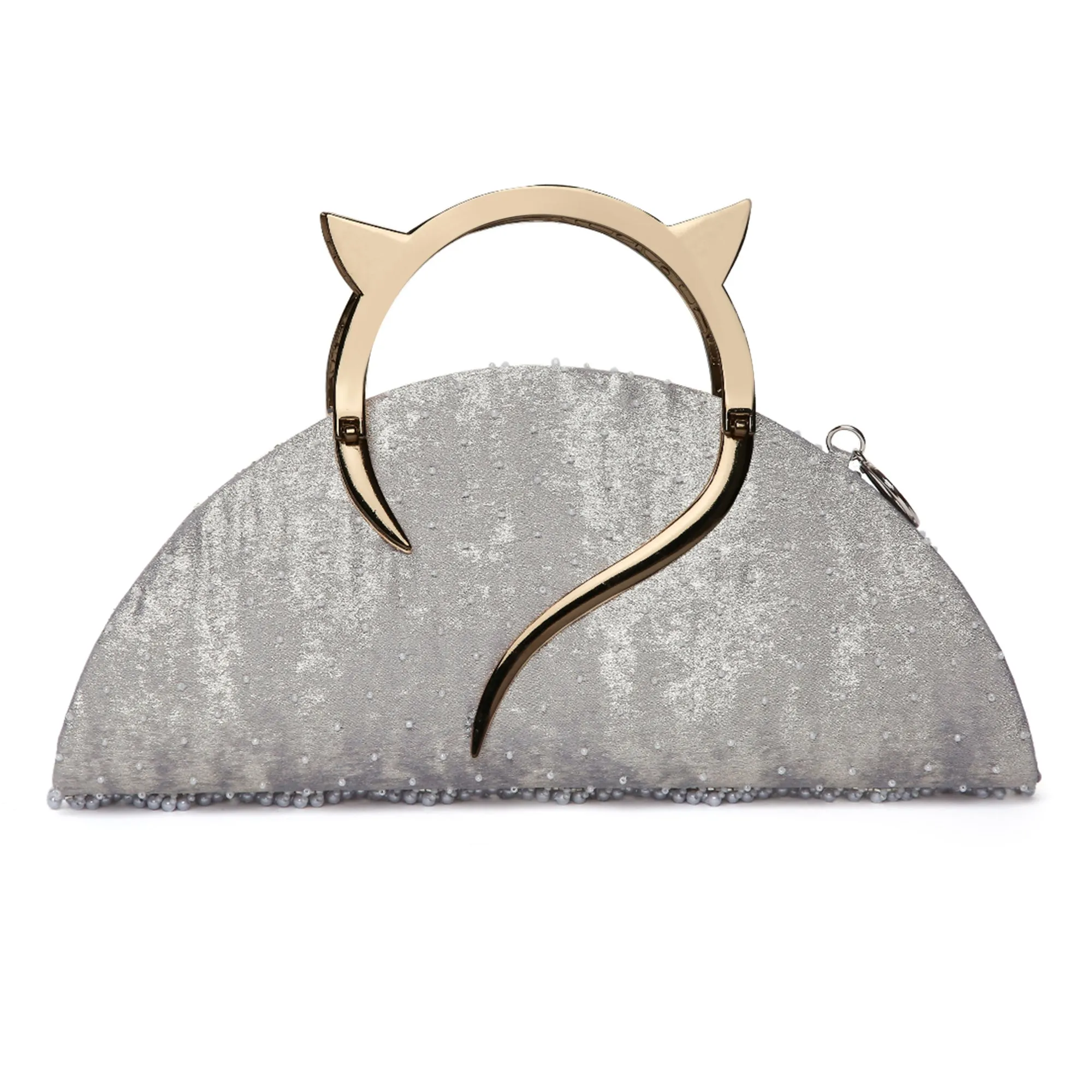 Thea Silver Halfmoon handbag