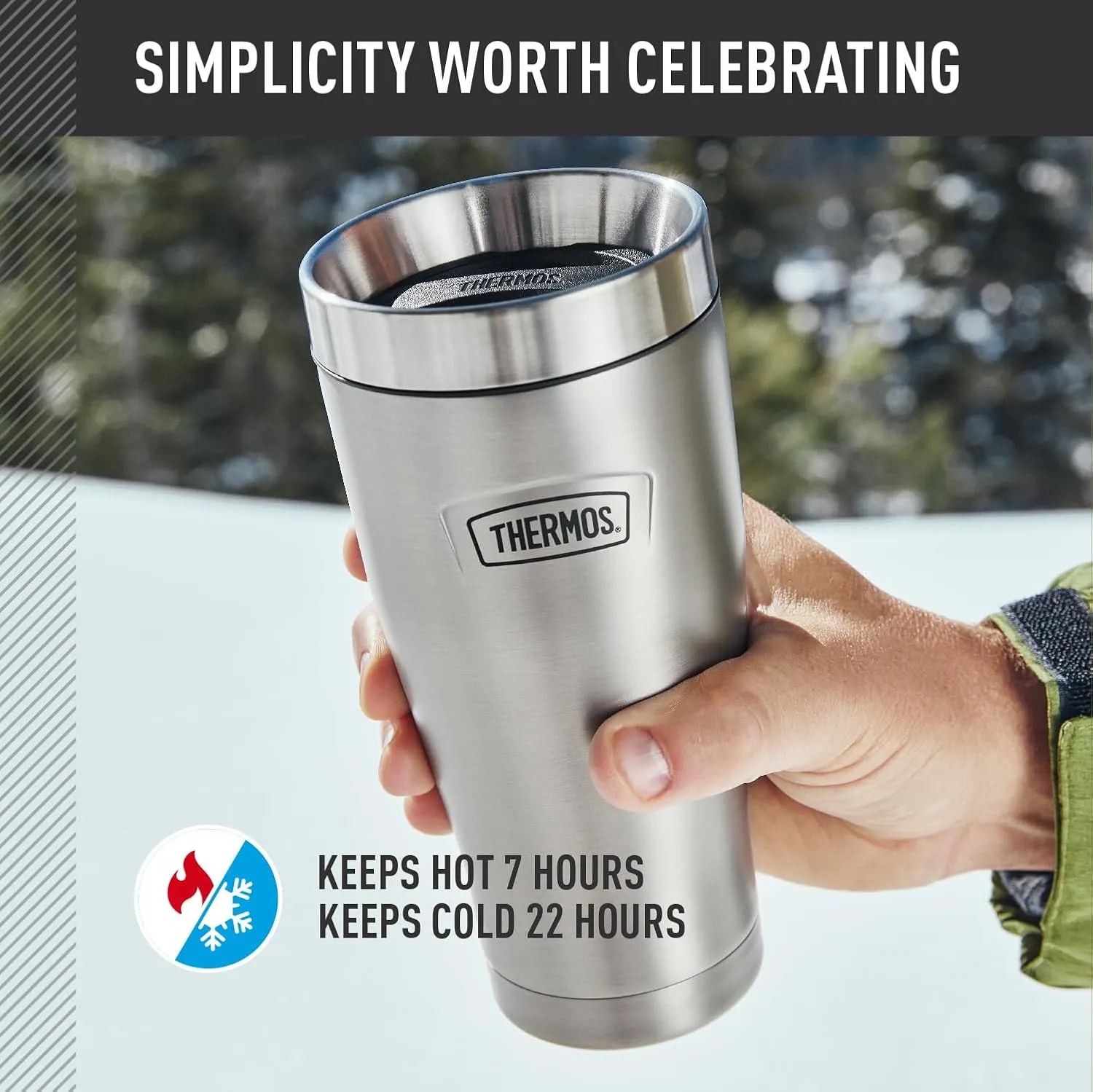 THERMOS ICON SERIES, Stainless Steel Tumbler, Glacier, 16 oz