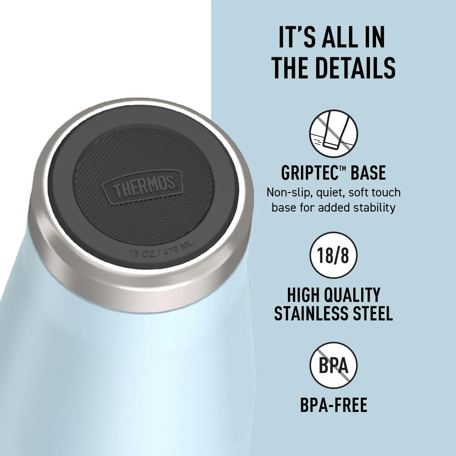 THERMOS ICON SERIES, Stainless Steel Tumbler, Glacier, 16 oz