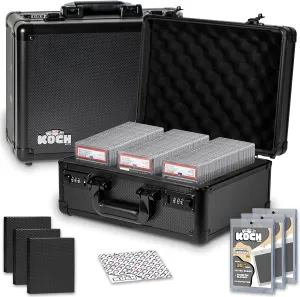 Three Row Graded Card Case Storage Box With Combination Lock, For Sports Cards & TCG, Organize Your Graded Card Colletion; Includes 3ct 35pt Magnetic Card Holders for Trading Cards
