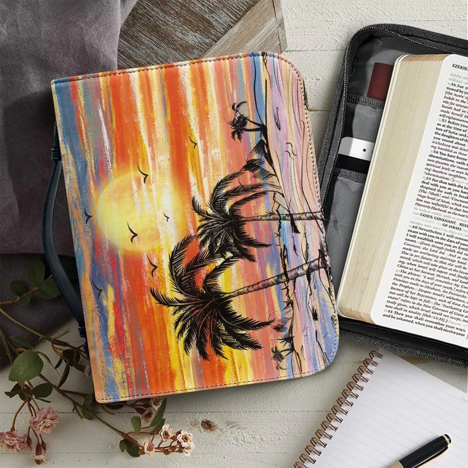 TODIYADDU Women Bible Cover Large Capacity Daily Bag Church Book Case Scripture Protector Holiday Gifts