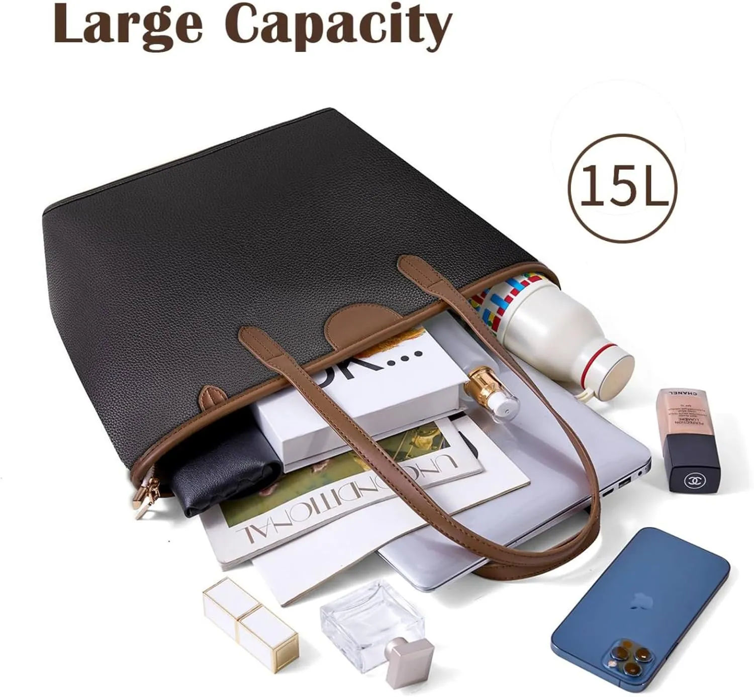 Tote Bag for Women Large Leather Work Bag Travel Shopping Shoulder Handbags 2025 Trendy