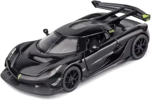 Toy Cars for Kids 1/32 Jesko Die Cast Metal Toy Cars,Collectible Jesko Model Car,Pull Back Jesko Toy Car with Light and Music,Cars Toys for Age 3  Year Old Boys(Black)