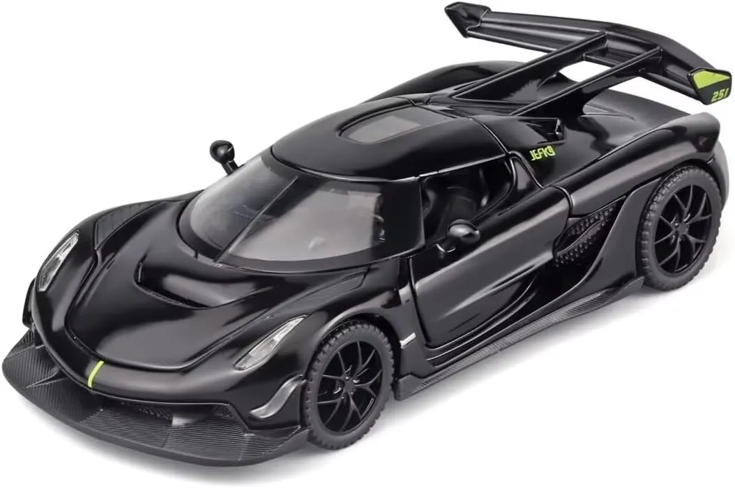 Toy Cars for Kids 1/32 Jesko Die Cast Metal Toy Cars,Collectible Jesko Model Car,Pull Back Jesko Toy Car with Light and Music,Cars Toys for Age 3  Year Old Boys(Black)