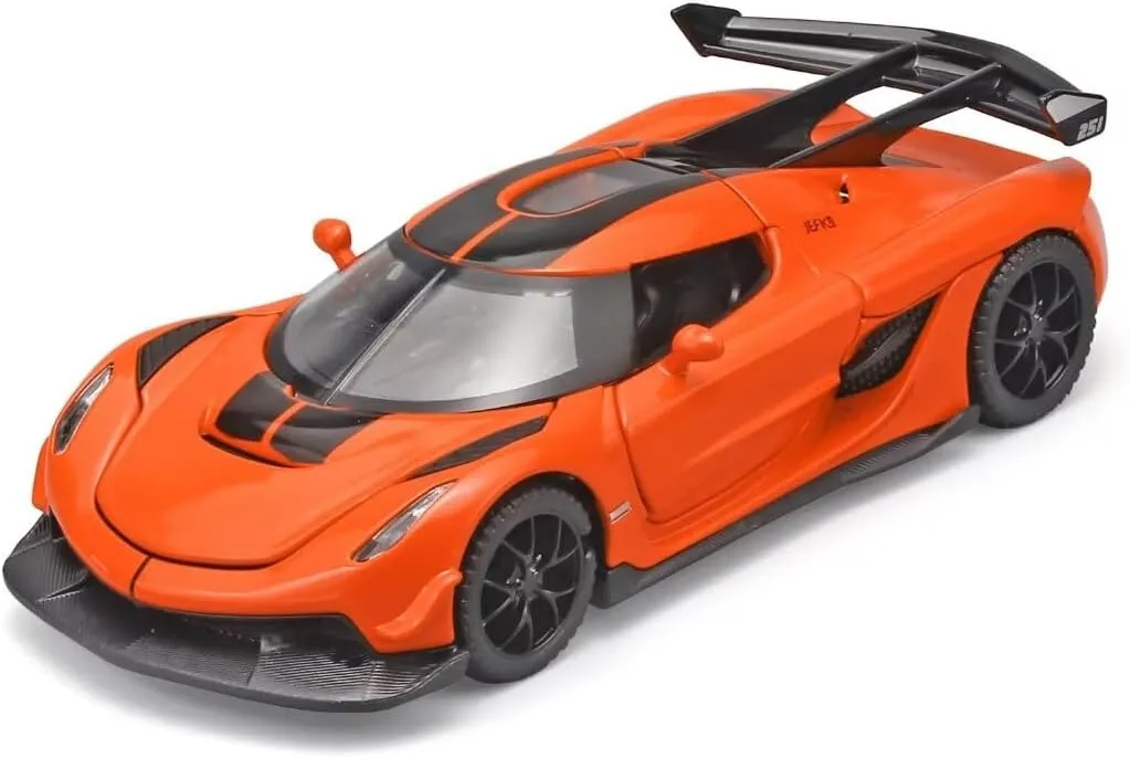 Toy Cars for Kids 1/32 Jesko Die Cast Metal Toy Cars,Jesko Model Car Collectible,Pull Back Jesko Toy Car with Light and Music,Cars Toys for Age 3  Year Old Boys(Orange