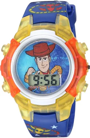 Toy Story 4 Kids Digital LCD Watch – Flashing Dial, Woody Character Design, Printed Strap, Adjustable Fit, Durable Plastic Case, Fun Timepiece for Kids, Great for Fans – Fits Wrists 5.5” to 8”
