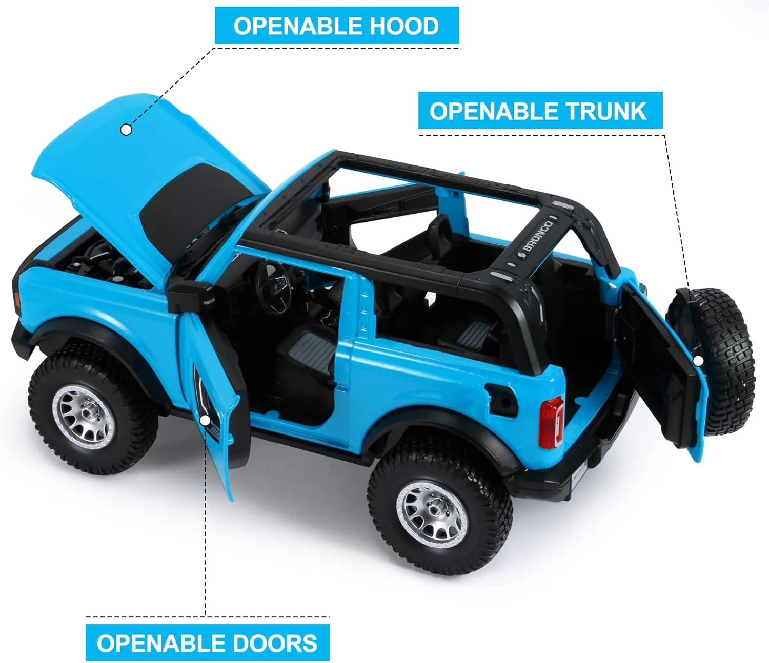 Toy Trucks 1:24 Scale Metal Model Die-cast Hobby Toy Cars Gifts for Boys Girls and Adults Car Lovers Collection, Blue