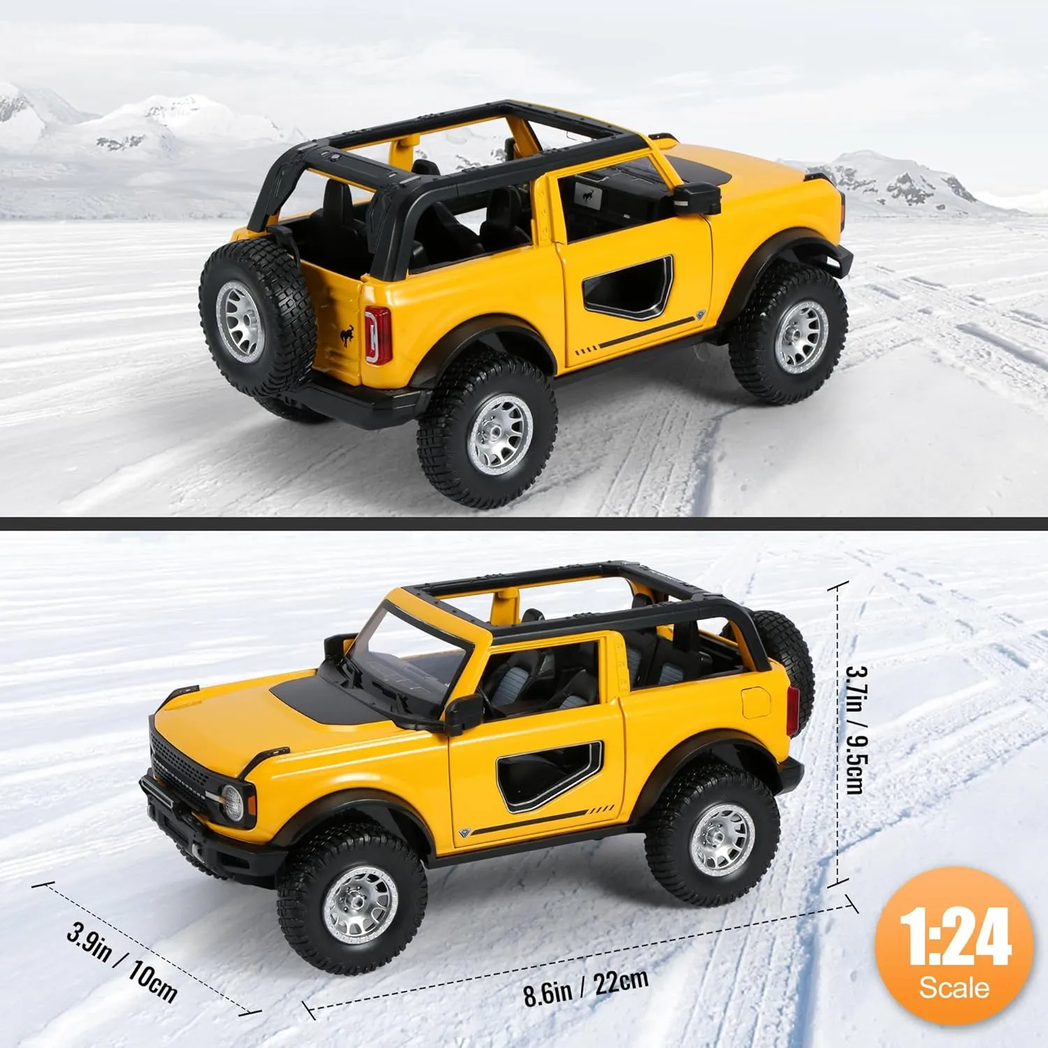 Toy Trucks 1:24 Scale Metal Model Die-cast Hobby Toy Cars Gifts for Boys Girls and Adults Car Lovers Collection, Yellow