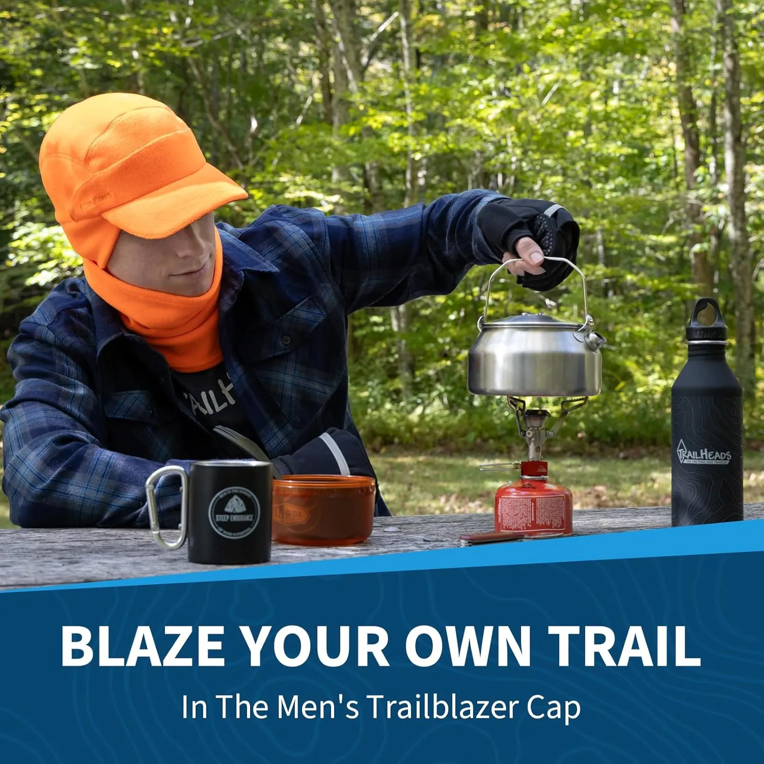 TrailHeads Men's Fleece Hat Baseball Cap - Drop Down Ear Warmer Flaps - Winter Caps for Men for Running, Golf, Hunting