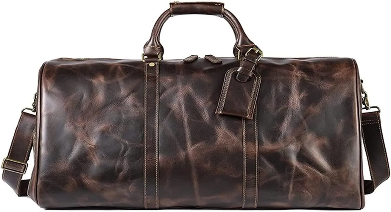 Travel Duffle with Shoes Pouch, Leather Weekender Overnight Bag Luggage Shoulder Crossbody Handbag Gym Sports Bag Sports Overnight Gym Luggage Weekend To