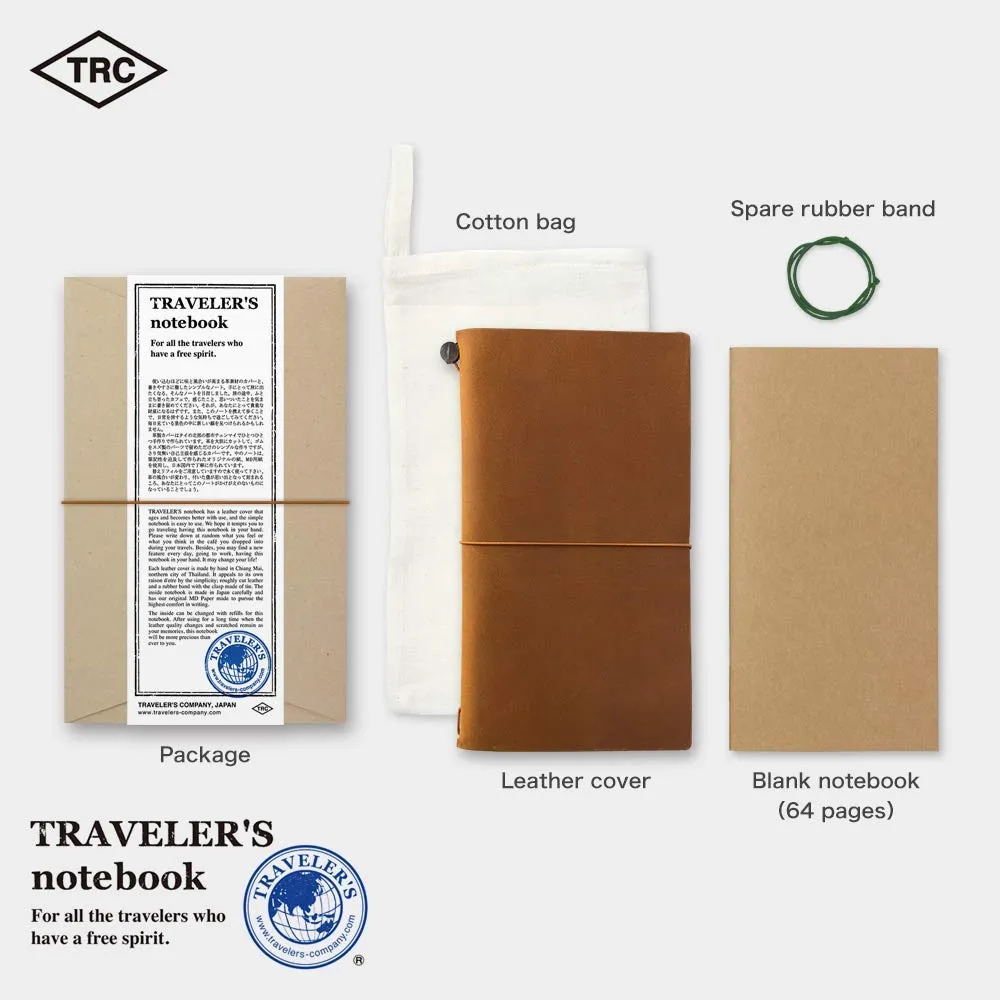 Traveler's Company Traveler's Notebook Starter Kit - Camel Leather - Regular Size