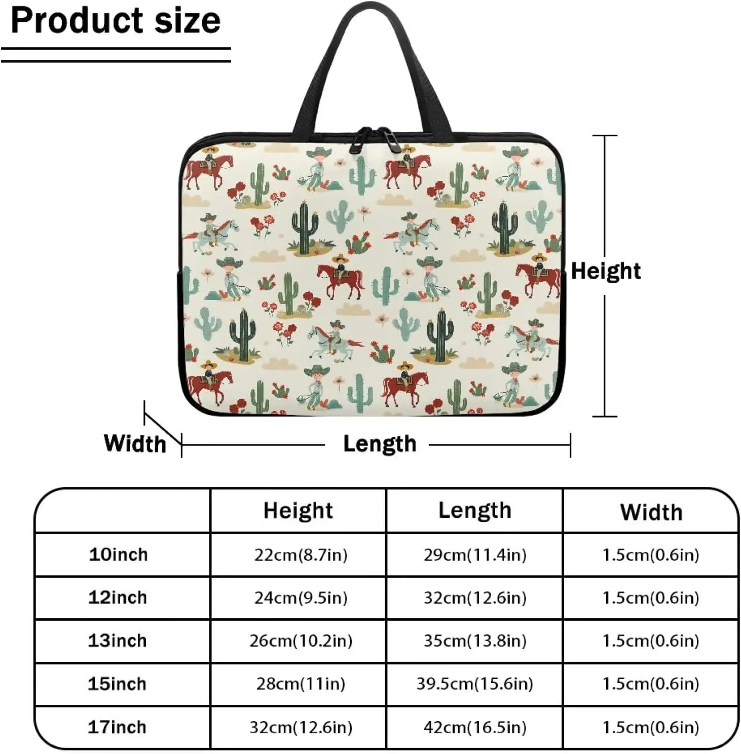 Uasibuni Laptop Sleeve Case with Handle for 14/15.6/ 17In Laptop,Laptop Case Cover Cute Laptop Bag for Women Men