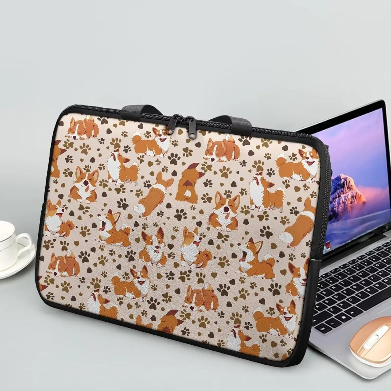 Uasibuni PU Leather Laptop Bag with Handle,Stylish Computer Bag,17.3" Laptop Messenger Bag for Women Men