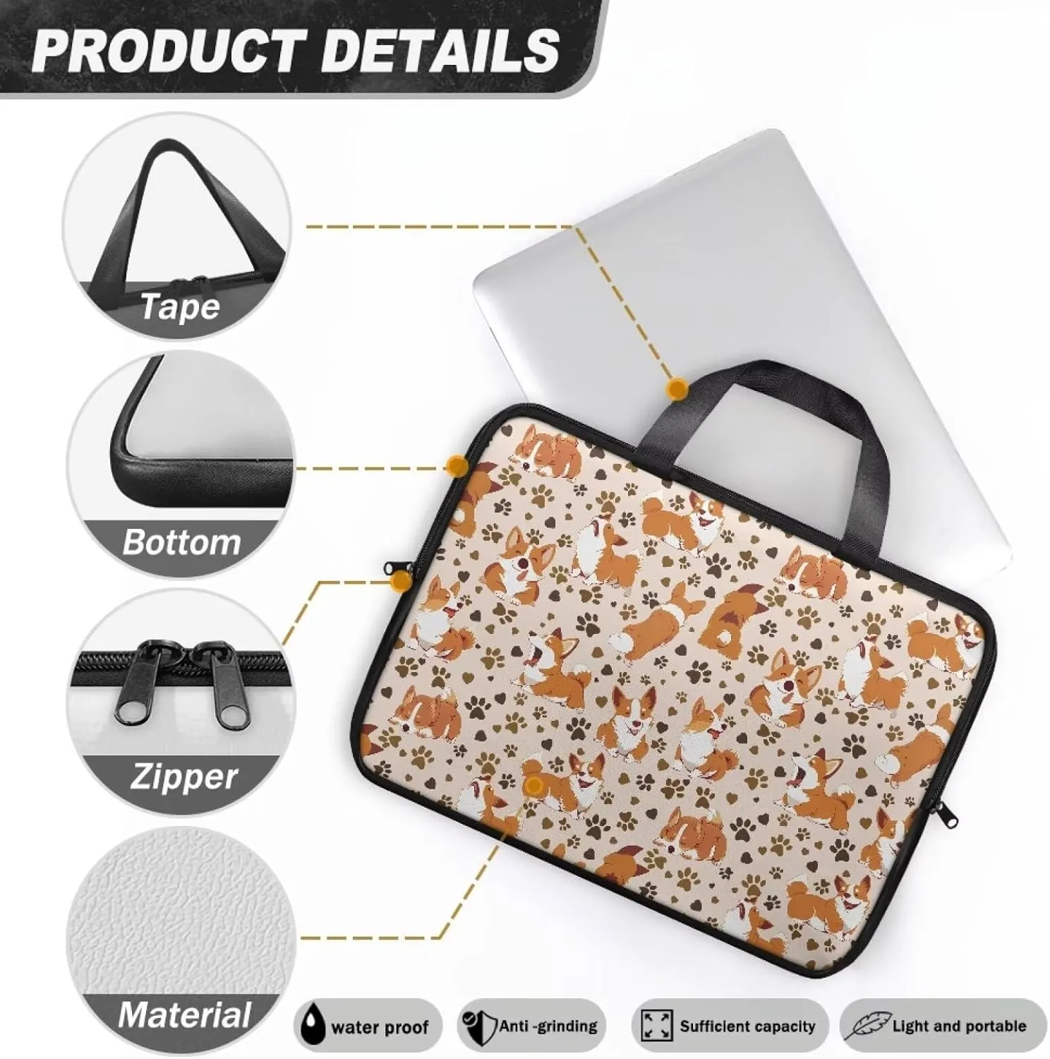 Uasibuni PU Leather Laptop Bag with Handle,Stylish Computer Bag,17.3" Laptop Messenger Bag for Women Men