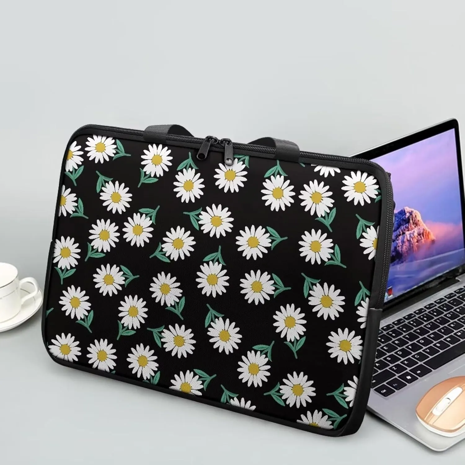 Uasibuni PU Leather Laptop Bag with Handle,Stylish Computer Bag,17.3" Laptop Messenger Bag for Women Men