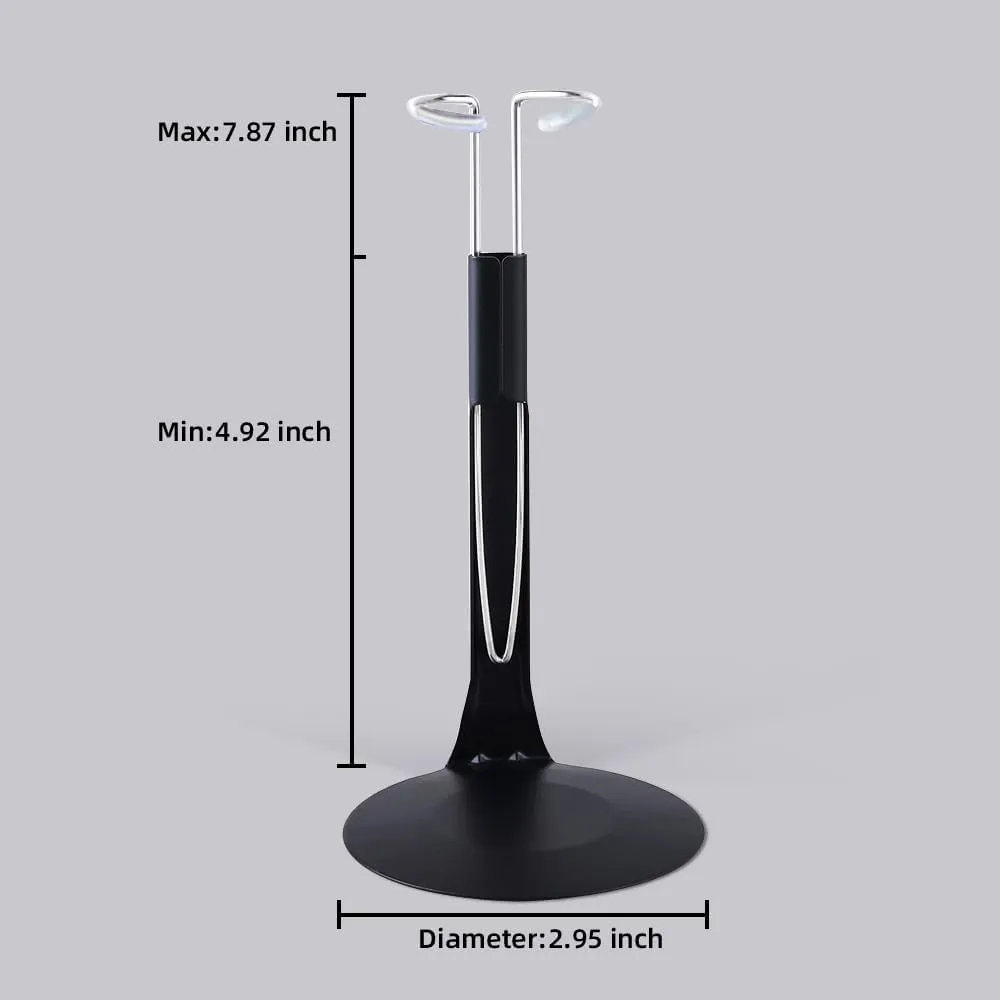 UCanaan 10 Pcs Doll Stand - Action Figure Stands with Expandable Waist Wire for 8"-14" Dolls doll stands for 8 to 12inch dolls Suitable for 1/6 Dolls Accessories，action figure stand-Black