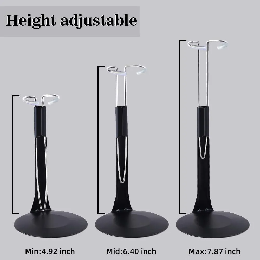 UCanaan 10 Pcs Doll Stand - Action Figure Stands with Expandable Waist Wire for 8"-14" Dolls doll stands for 8 to 12inch dolls Suitable for 1/6 Dolls Accessories，action figure stand-Black