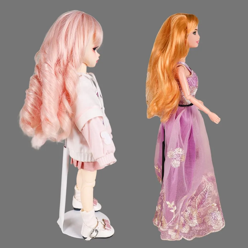 UCanaan 10 pcs Doll Stand - Action Figure Stands with Expandable Waist Wire for 8"-14" Dolls Doll Stands for 8 to 12inch Dolls Suitable for 1/6 Dolls Accessories，Action Figure Stand (White, 10)