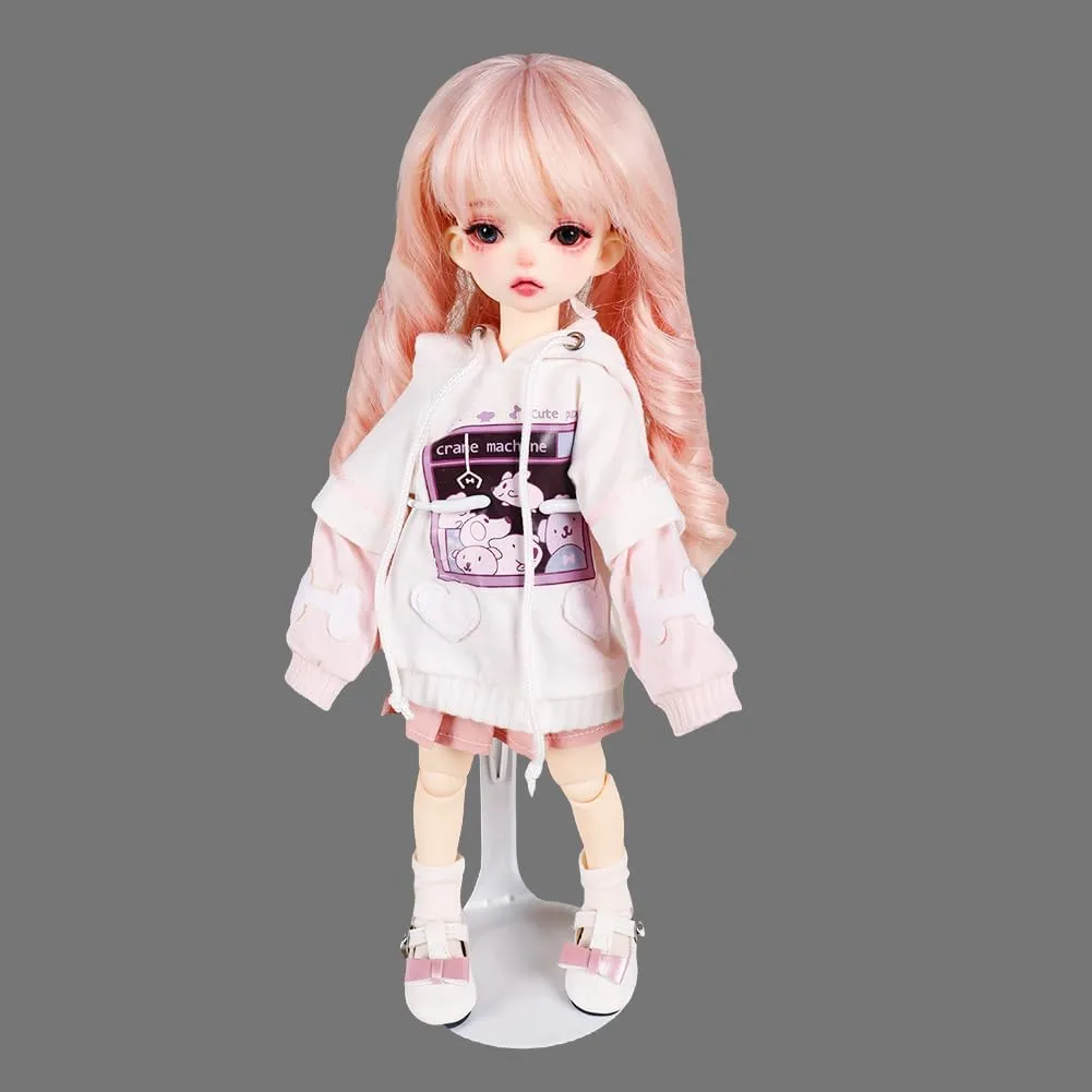 UCanaan 10 pcs Doll Stand - Action Figure Stands with Expandable Waist Wire for 8"-14" Dolls Doll Stands for 8 to 12inch Dolls Suitable for 1/6 Dolls Accessories，Action Figure Stand (White, 10)