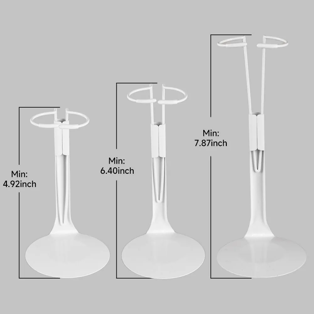 UCanaan 10 pcs Doll Stand - Action Figure Stands with Expandable Waist Wire for 8"-14" Dolls Doll Stands for 8 to 12inch Dolls Suitable for 1/6 Dolls Accessories，Action Figure Stand (White, 10)