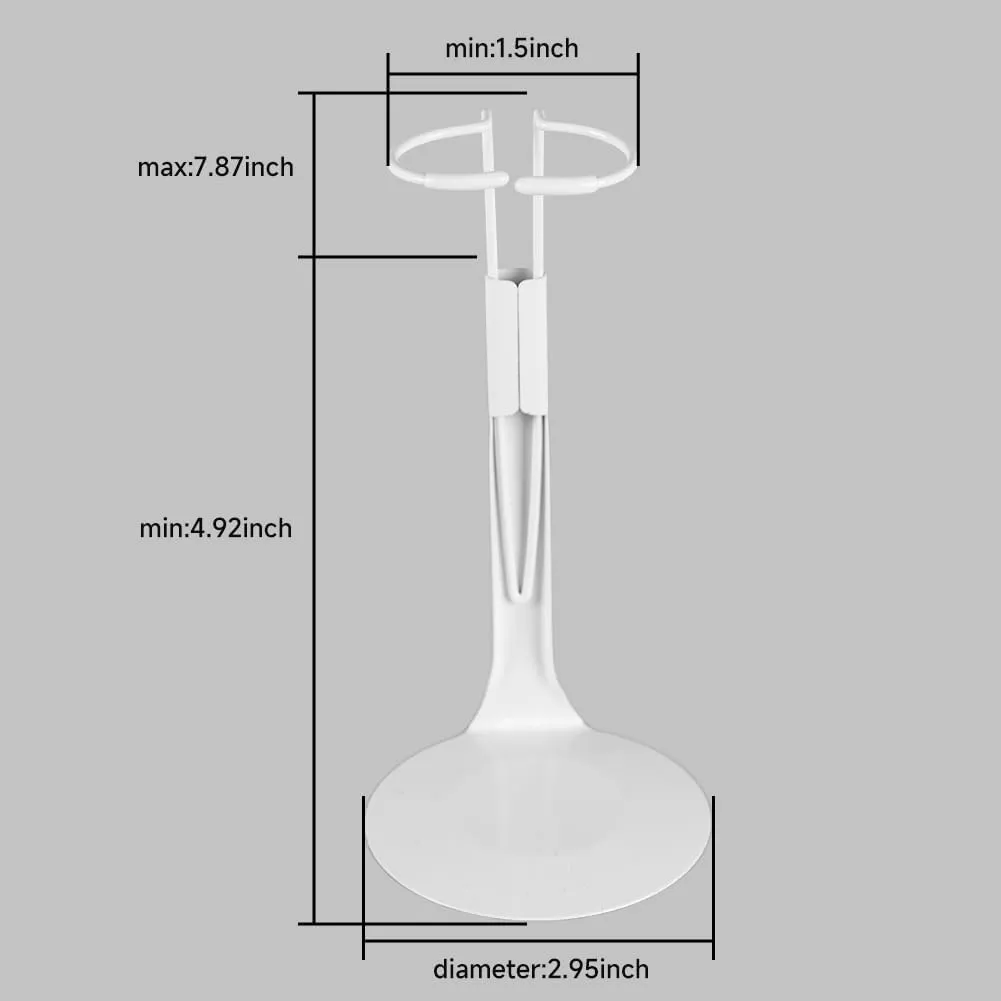 UCanaan 10 pcs Doll Stand - Action Figure Stands with Expandable Waist Wire for 8"-14" Dolls Doll Stands for 8 to 12inch Dolls Suitable for 1/6 Dolls Accessories，Action Figure Stand (White, 10)