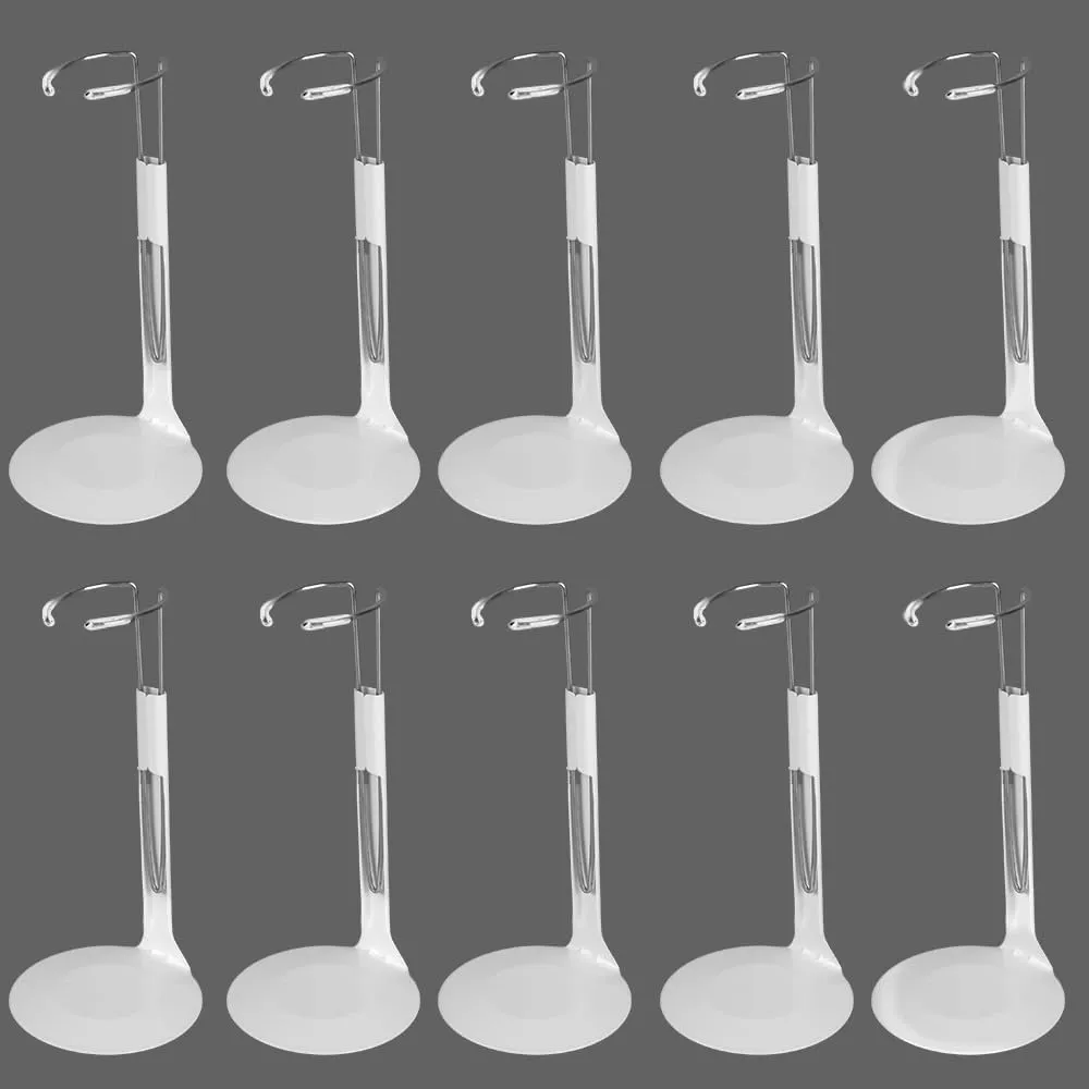 UCanaan 10 Pcs Doll Stand - Action Figure Stands with Expandable Waist Wire for 8"-14" Dolls doll stands for 8 to 12inch dolls Suitable for 1/6 Dolls Accessories，action figure stand-White