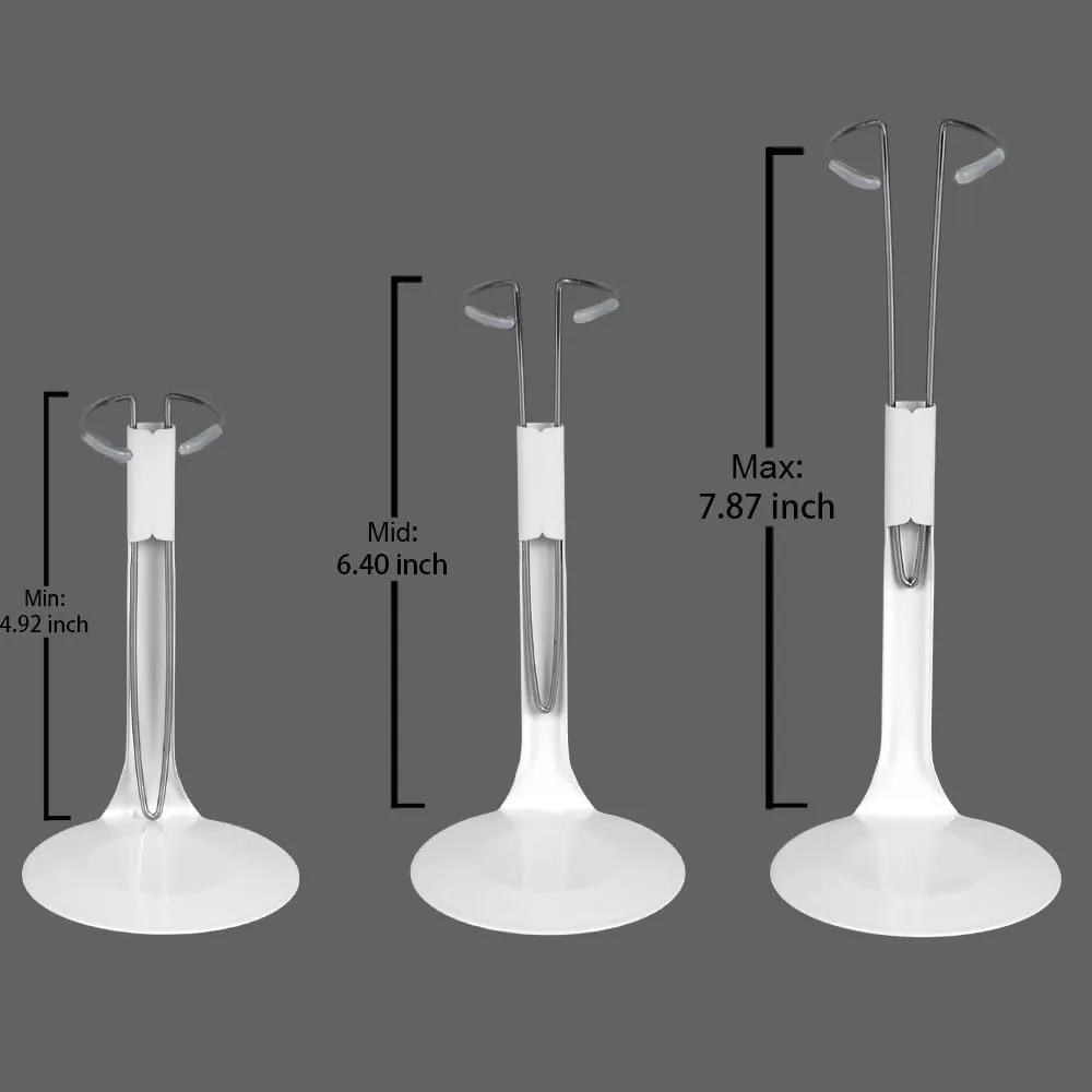UCanaan 10 Pcs Doll Stand - Action Figure Stands with Expandable Waist Wire for 8"-14" Dolls doll stands for 8 to 12inch dolls Suitable for 1/6 Dolls Accessories，action figure stand-White