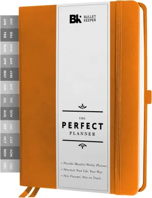 UNDATED Yearly Weekly/Monthly Planner 2025-26 Daily Planner Agenda & Personal Organizer to Increase Productivity, Academic Planner w/Sticker Set. A5 (5.8 x 8.3) - Orange Hardcover
