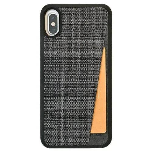 Uniq Slate ID Monde Wallet Case for iPhone X / Xs - Jet (BONUS Screen Protector!!)