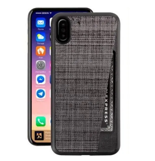 Uniq Slate ID Monde Wallet Case for iPhone X / Xs - Jet (BONUS Screen Protector!!)