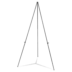 Universal® Heavy-Duty Instant Setup Foldaway Easel, Adjusts 25" to 63" High, Aluminum, Black