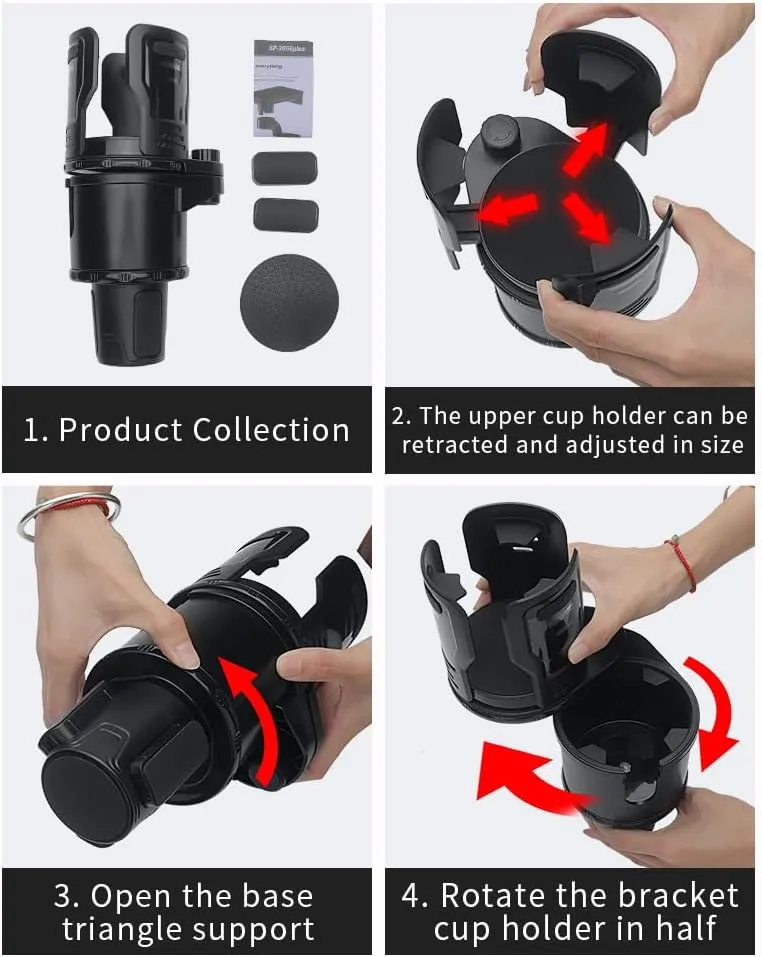 Upgraded One-Point-Two Rotating Car Water Cup Holder Car Drink Holder for Stanley Cups Instant Noodle Buffet McDonald's KFC (Plus Size)