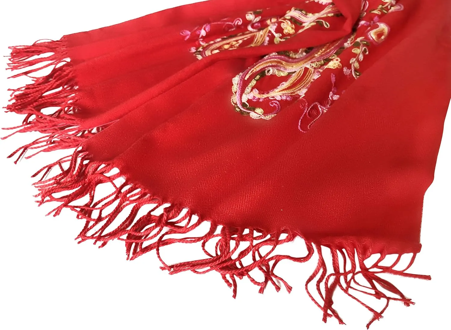 Urban CoCo Women's Embroidered Oversize Tassel Shawl Scarf Wraps for Women
