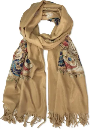 Urban CoCo Women's Embroidered Oversize Tassel Shawl Scarf Wraps for Women
