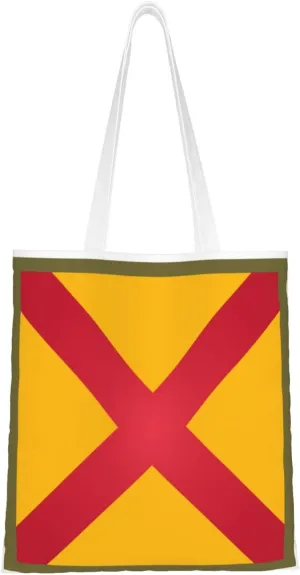 Us 63rd Cavalry Division Tote Bag for Women Canvas Shopping Bags Reusable Large Capacity Casual Shoulder Handbags Grocery Bags DIY Gift Bags