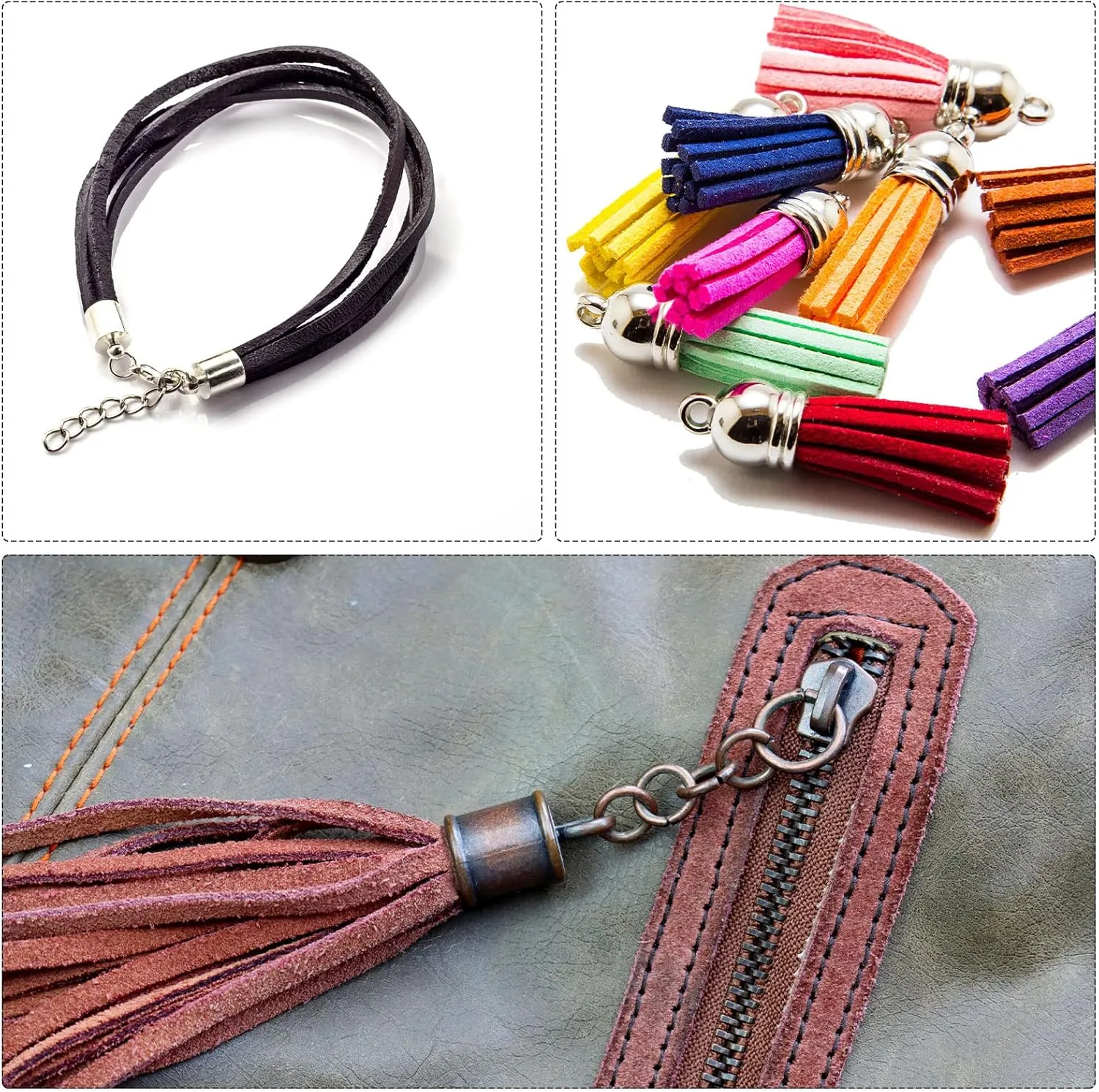 uxcell Suede Cord, 50 Yards 5mm Flat Leather Thread String for Purse Handbag Shoelace DIY Crafts Bracelet Making, Red 1 Roll